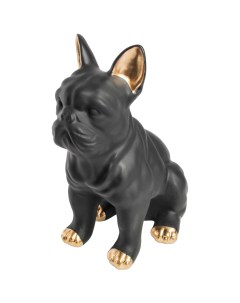Статуэтка Собака черно золотая пластик 21 8 см Без бренда