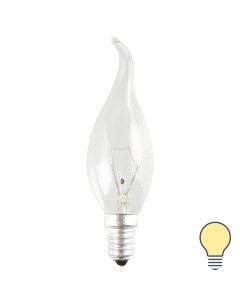 Лампа накаливания E14 230 В 60 Вт свеча на ветру прозрачная 3 м2 свет тёплый белый Bellight