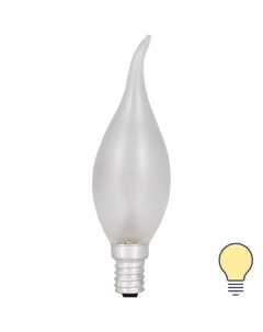 Лампа накаливания E14 230 В 60 Вт свеча на ветру матовая 3 м2 свет тёплый белый Bellight
