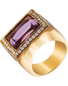 Кольцо с аметистом и бриллиантами из жёлтого золота Джей ви