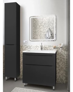 Мебель для ванной Бергамо 90 люкс черный антискрейтч напольный Style line