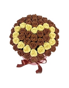 Букет из шоколадных роз 51 цветок в коробке 612 г Shokotrendy