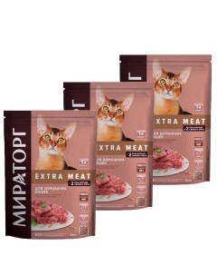 Сухой корм для кошек Extra Meat Black Angus с говядиной 3 шт по 400 г Мираторг