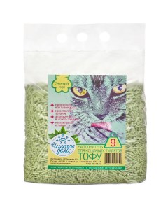 Наполнитель для кошачьего туалета тофу зеленый чай 9 л Чистое дело