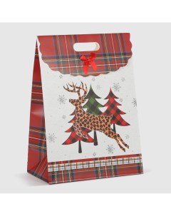 Пакет подарочный decoro scozzese 35 5x20 5x49 5 см Due esse christmas