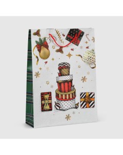 Пакет подарочный decoro scozzese 33x10 5x45 см Due esse christmas