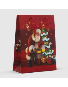 Пакет подарочный babbo natale 3D 10x25x33 см Due esse christmas