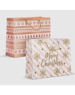 Пакет подарочный natalizio rosa 31х12х26 см в ассортименте Due esse christmas