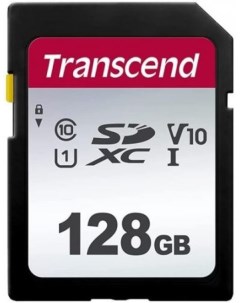 Карта памяти SDXC 128GB TS128GSDC300S Class 10 U1 V10 300S Transcend