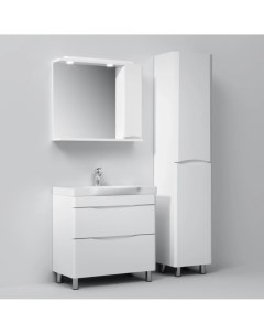 Комплект мебели белый глянец 80 см Like M80FSX0802WG M80WCC0802WG M80MPR0801WG Am.pm.
