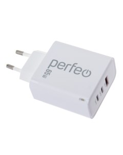Зарядное устройство USB A 2xType C 65W White I4655 Perfeo