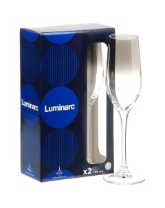 Бокал для шампанского 160 мл стекло 2 шт Селест Серебряная дымка O0228 Luminarc