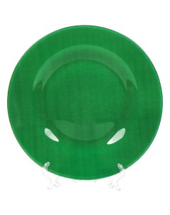 Тарелка обеденная стекло 26 см круглая Green City 10328SLBD38 зеленая Pasabahce