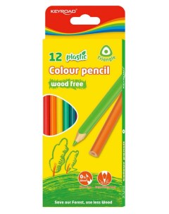 Карандаши цветные пластиковые 12 цветов Keyroad
