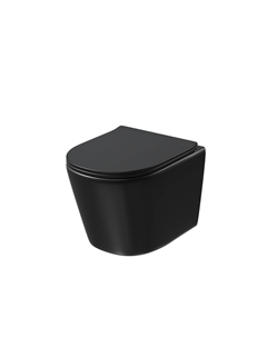Унитаз подвесной GR-4477BMSQ безободковый, с сиденьем микролифт, черный матовый Grossman