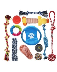 Набор игрушек для собак разноцветный хлопок 20 15 см 12 предметов Zoowell