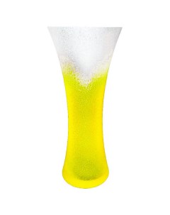Ваза neon кракле желтая 34 см Crystalex