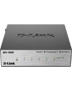 Коммутатор DES 1005D O2B 5 портов Ethernet 10 100 Мбит сек 1Mb Auto MDI MDIX DES 1005D O2B D-link