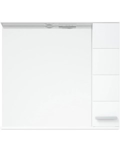 Зеркальный шкаф 80x74 см белый глянец белый матовый R Денвер SD 00000532 Corozo