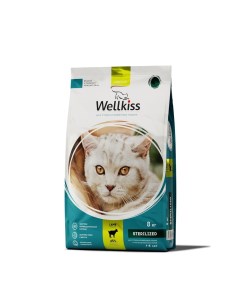 Adult Sterilized Корм сухой для стерилизованных кошек с ягненком 8 кг Wellkiss