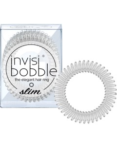 Резинка браслет для волос SLIM Crystal Clear с подвесом Invisibobble