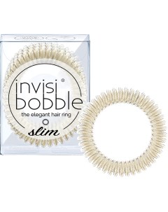 Резинка браслет для волос SLIM Stay Gold с подвесом Invisibobble