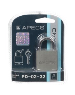 Замок навесной PD 02 32 17559 цилиндровый 3 ключа Аpecs
