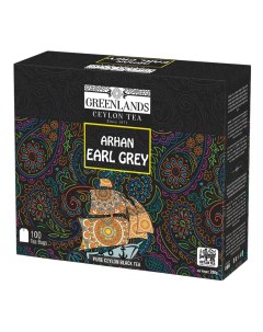 Чай черный Greenlands Arhan Earl Grey в пакетиках 2 г х 100 шт Halpe tea