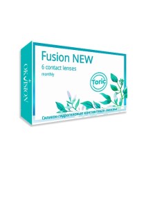 Астигматические линзы Fusion New Toric 6 линз SPH 6 00 Cyl 1 75 Axis 110 Okvision