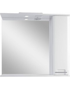 Зеркальный шкаф Уника 80х75 с подсветкой белый 372 1 2 4 1 Sanstar