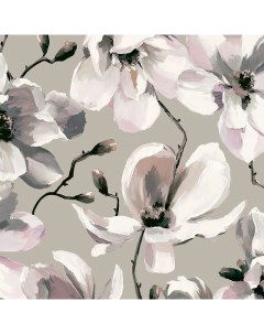 Обои Flora 47466 Винил на флизелине 0 53 10 05 Серый Белый Розовый Цветы Marburg