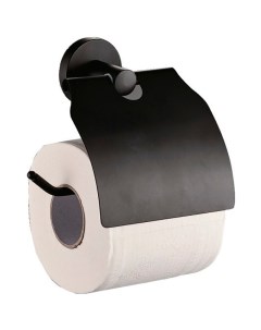 Держатель туалетной бумаги D240111 с крышкой Черный матовый D-lin