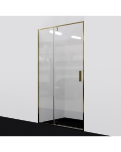 Душевая дверь Aisch 55P12 1000х2000 прозрачное стекло профиль матовое золото Wasserkraft