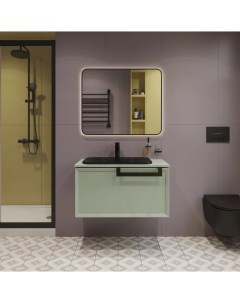 Мебель для ванной Enrika 85 подвесная зеленая Belinza
