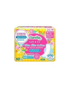 Прокладки гигиенические ультратонкие Ultra Slim Soft Fit Sanita Санита 24 5см 10шт Sanita international co. ltd