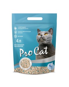 Наполнитель для кошачьего туалета впитывающий минеральный с силикагелем 4л Pro cat
