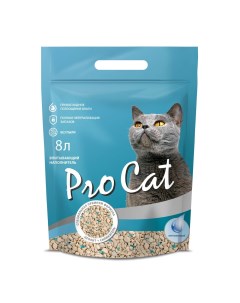 Наполнитель для кошачьего туалета впитывающий минеральный с силикагелем 8л Pro cat