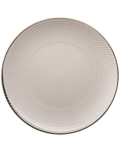Тарелка обеденная керамика 24 см круглая Графика серый графит Lefard