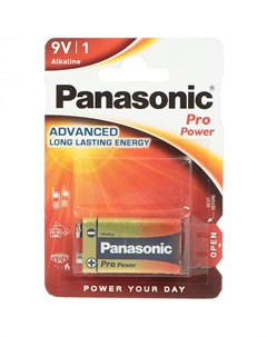 Батарейка 9V 6LR61 6F22 Pro Power алкалиновая 9 В блистер УТ 00000276 Panasonic