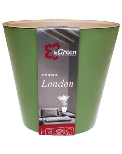 Горшок для цветов пластик 1 6 л 16х16 см оливковый London ING6204ОЛ Ingreen