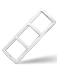 Рамка трехпостовая горизонтальная белая Валери ВР003Г Universal
