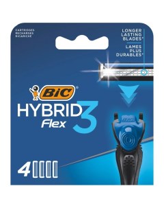 Сменные кассеты для бритв Flex 3 hibrid для мужчин 4 шт 948274 Bic