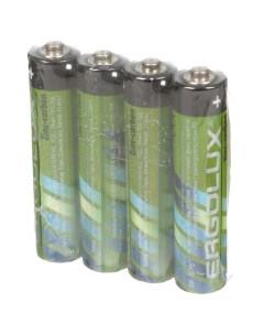 Батарейка ААА LR03 R3 Zinc carbon солевая 1 5 В спайка 4 шт 12440 Ergolux