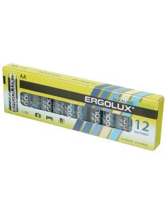 Батарейка АА LR06 LR6 Alkaline алкалиновая 1 5 В коробка 12 шт 11749 Ergolux