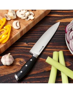 Нож кухонный Black шеф нож нержавеющая сталь 20 см рукоятка пластик 161520 1 Daniks
