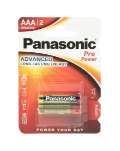 Батарейка ААА LR03 R3 Pro Power алкалиновая 1 5 В блистер 2 шт 7452 Panasonic