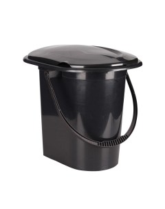 Ведро туалет пластик 17 л черное Эконом М6355 Альтернатива