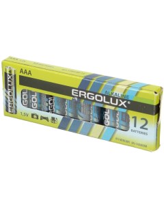 Батарейка ААА LR03 R3 Alkaline алкалиновая 1 5 В коробка 12 шт 11745 Ergolux