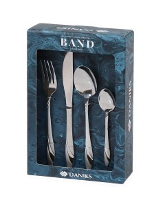 Набор столовых приборов нержавеющая сталь 24 предмета столовый подарочная упаковка Band Daniks