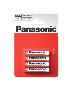Батарейка ААА LR03 R3 Zinc carbon солевая 1 5 В блистер 4 шт Panasonic
